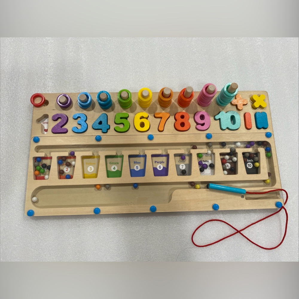 Magnetic Color and Number Maze Zoyomax Wooden Magnet Puzzle incomplete - Picture 3 of 4